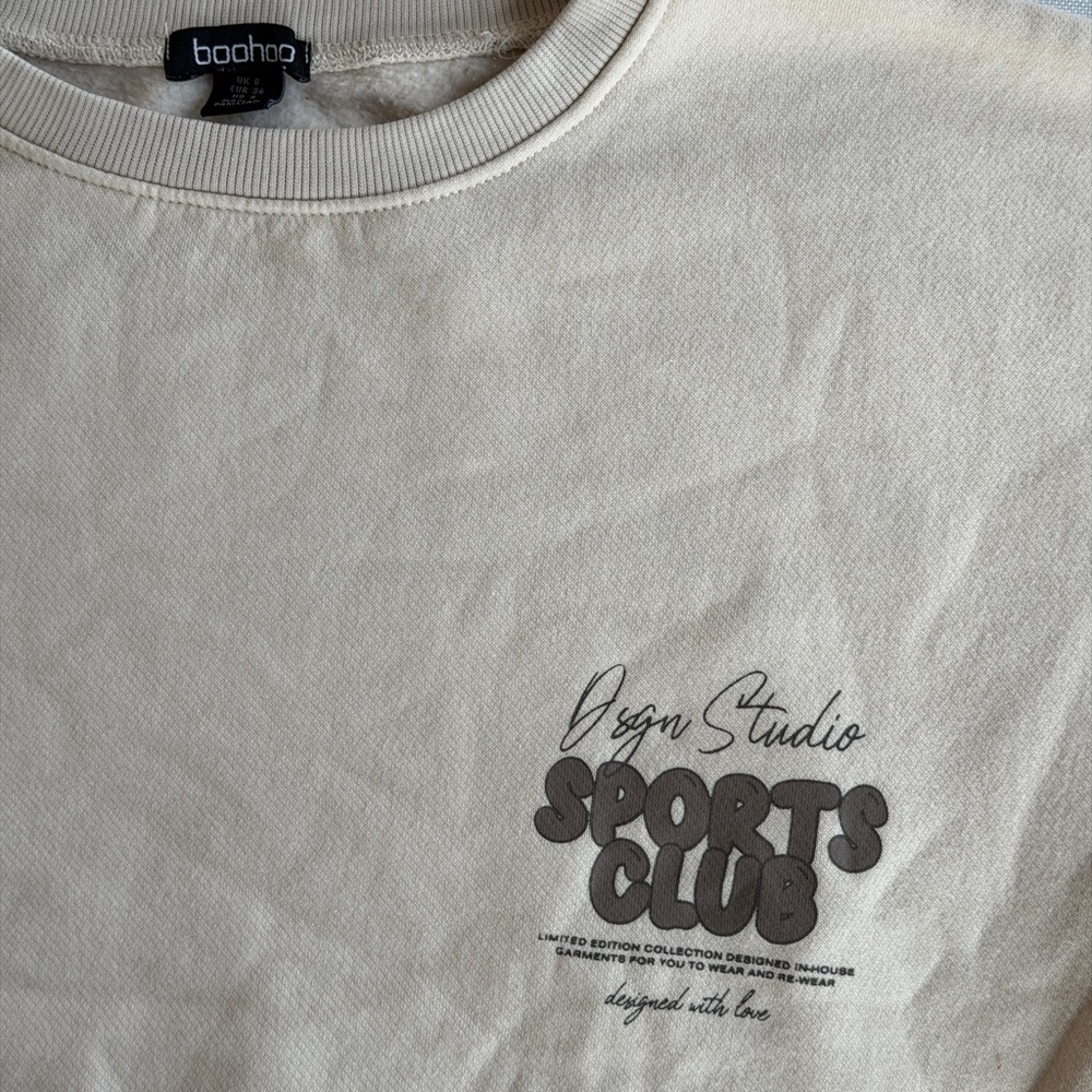 Boohoo DSGN Studio Sports Bubble Slogan Oversized Sweatshirt - Picture 6 of 6